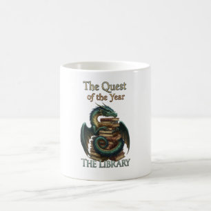 Fantasy Reading Dragon Librarian The Quest of th Coffee Mug