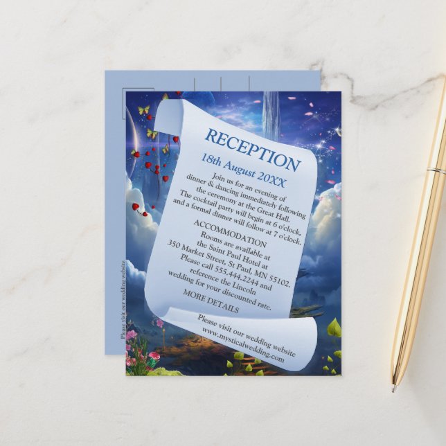 Fantasy Realms of Magic Scenery designs Announcement Postcard (Front/Back In Situ)