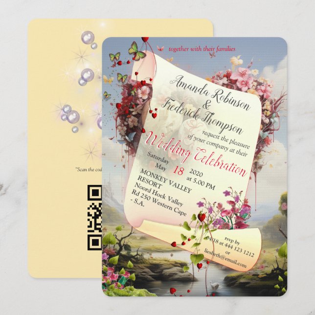 Fantasy Realms of Magic Scenery designs Invitation (Front/Back)