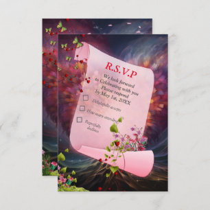 Fantasy Realms of Magic Scenery designs RSVP Card