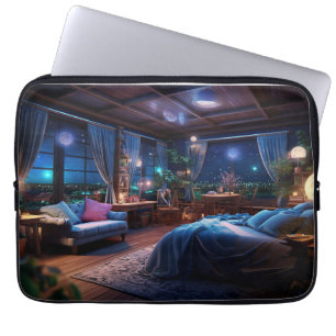 Fantasy room in the night  laptop sleeve