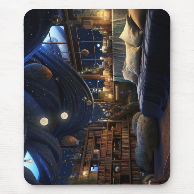 Fantasy room in the night  mouse mat (Front)
