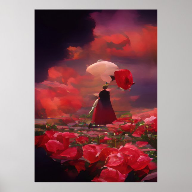 Fantasy Rose Field Under the Sky Poster (Front)
