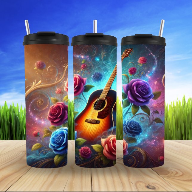 Fantasy Rose Guitar Dreamscape Thermal Tumbler (Creator Uploaded)