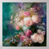 Fantasy Roses Painted In All Colours Vintage