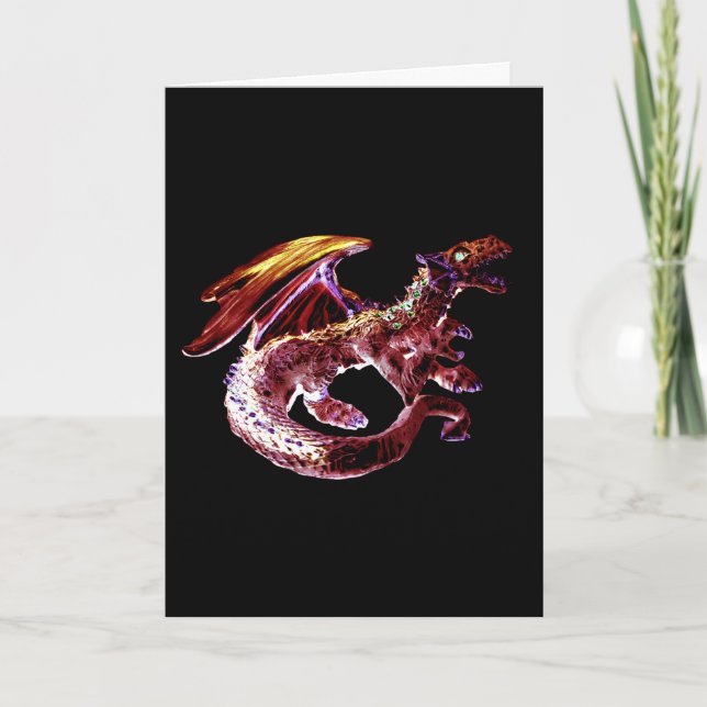 Fantasy Ruby Red Dragon Card Customisable (Front)