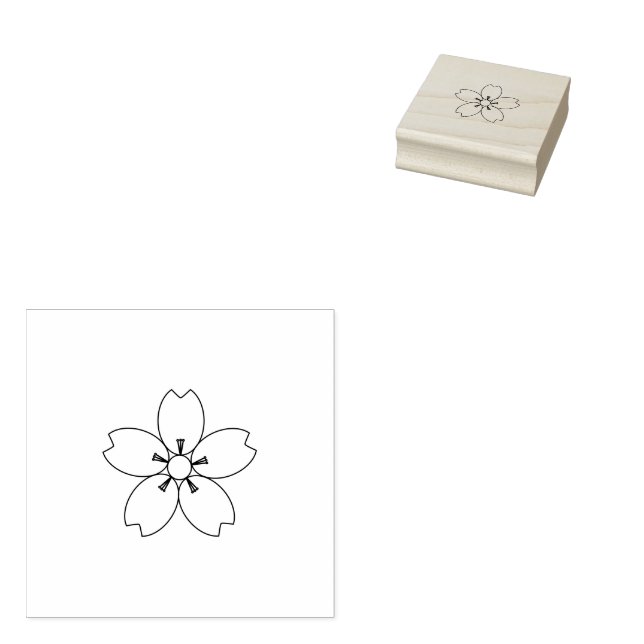 Fantasy Sakura (Cherry Blossom Rubber Stamp (Stamped)