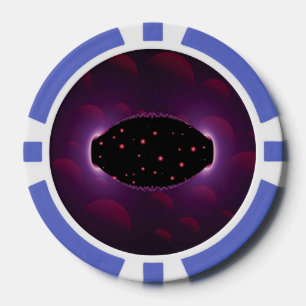 Fantasy Scene Alien Space Craft On Sea of Orbs Poker Chips