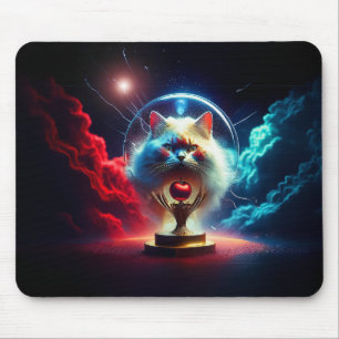 Fantasy Scene: Cat In A Globe With Apple Mouse Mat