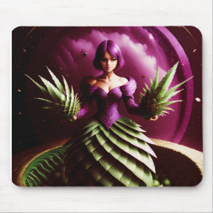 Fantasy Scene With Pineapple Girl Mouse Mat