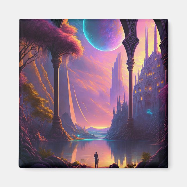 Fantasy Science Fiction Landscape Magnet (Front)
