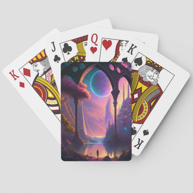 Fantasy Science Fiction Landscape Playing Cards (Back)