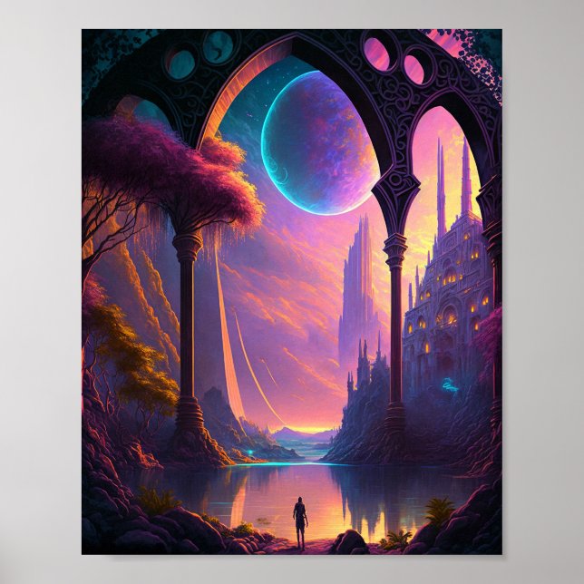 Fantasy Science Fiction Landscape Poster (Front)