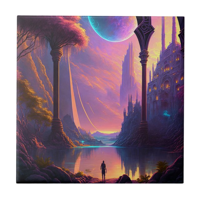Fantasy Science Fiction Landscape Tile (Front)