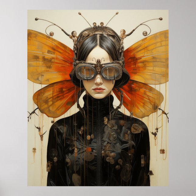 Fantasy Scifi Insect Woman Poster (Front)