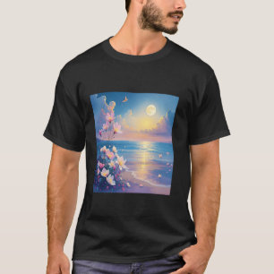 Fantasy Sea Pink Flowers T-Shirt