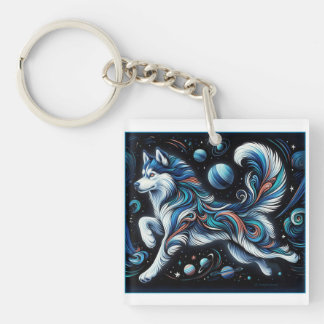 Fantasy Siberian Husky Key Ring