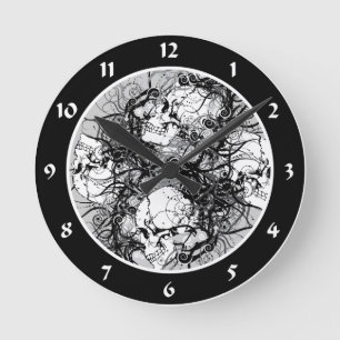 Fantasy Skulls Round Clock