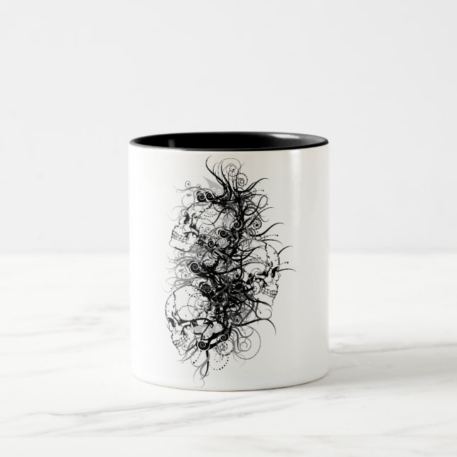 Fantasy Skulls Two-Tone Coffee Mug (Center)