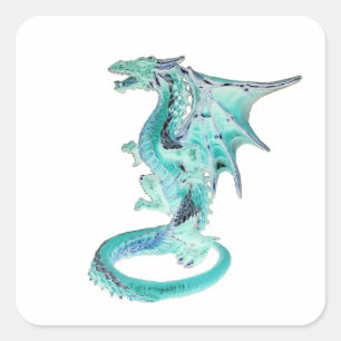 Fantasy Sky Blue Mystical Light Blue Design Square Sticker