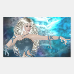 Fantasy Sky Siren Rectangular Sticker