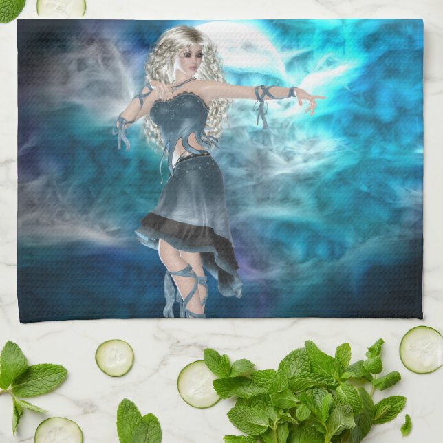 Fantasy Sky Siren Tea Towel (Folded)