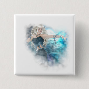 Fantasy Sky Siren Vignette 15 Cm Square Badge