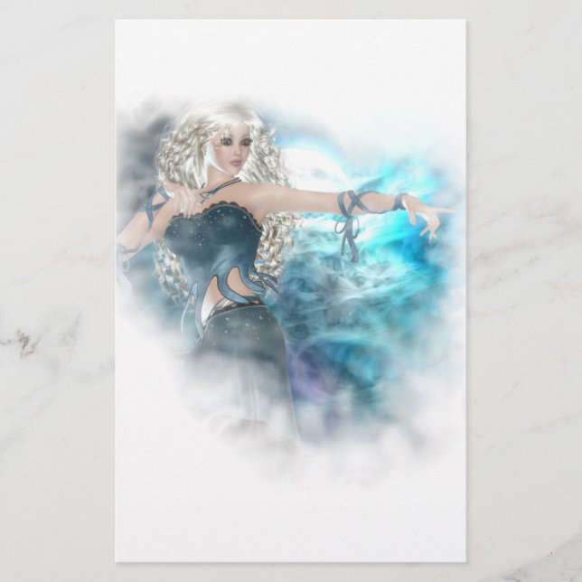 Fantasy Sky Siren Vignette Stationery (Front)