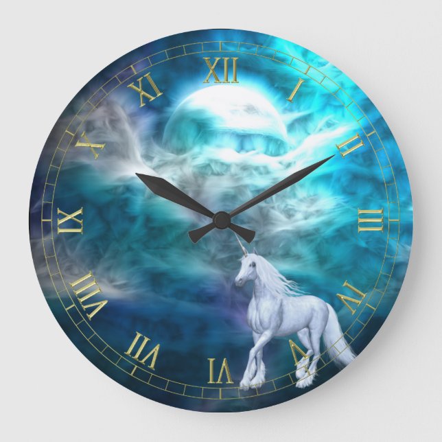 Fantasy Sky  Unicorn Wall Clock (Front)