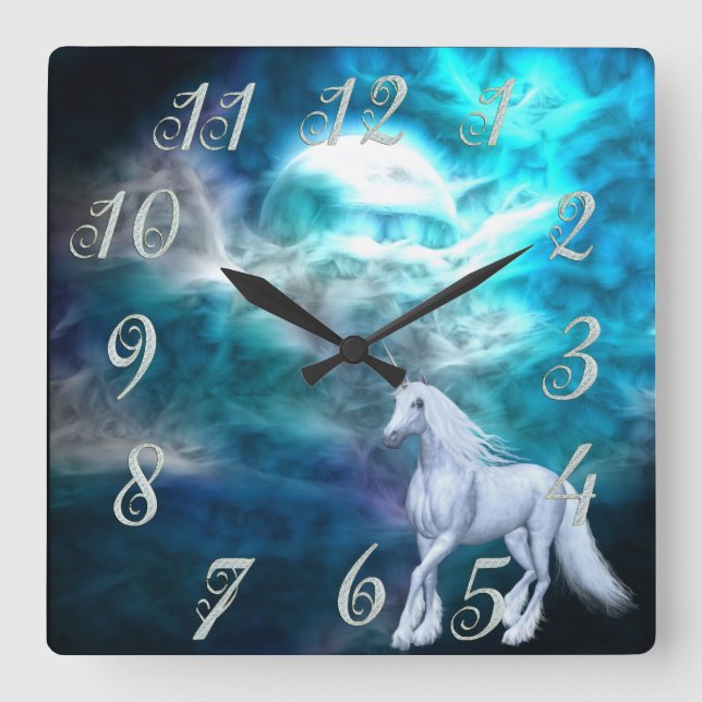 Fantasy Sky  Unicorn Wall Clock (Front)