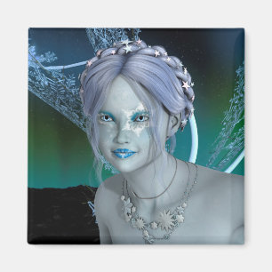Fantasy Snow Fairy Magnet