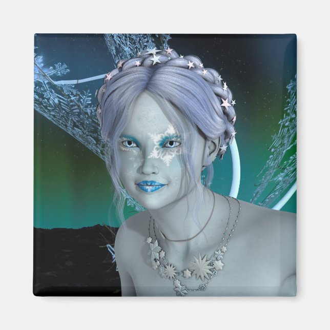 Fantasy Snow Fairy Magnet (Front)