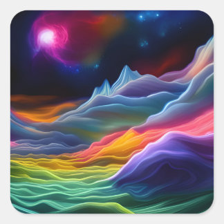 Fantasy Space Escape Square Sticker