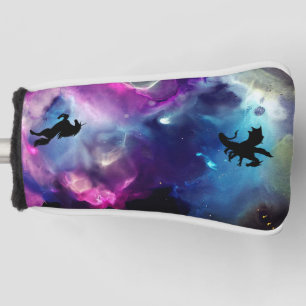 Fantasy Space Nebula Unicorn Dragon Pink blue  Golf Head Cover