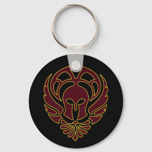Fantasy Spartan Greek Warrior Black Keychain