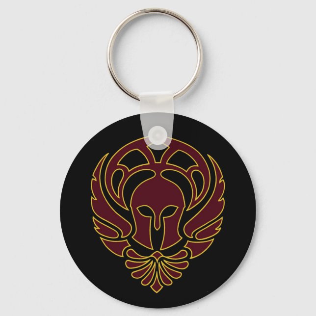 Fantasy Spartan Greek Warrior Black Keychain (Front)