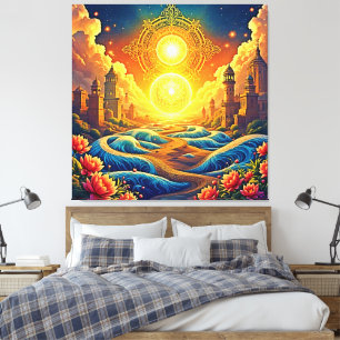 Fantasy Spiritual City Canvas Print