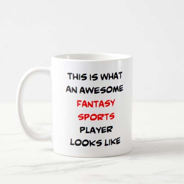 fantasy sports player, awesome coffee mug (Left)