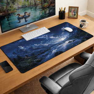 Fantasy Starry Night Sky Landscape Desk Mat
