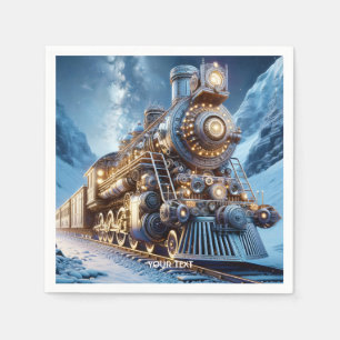 Fantasy Steam Train Winter Napkin