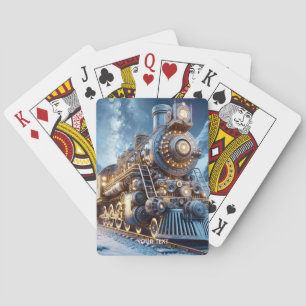 Fantasy Steam Train Winter Playing Cards