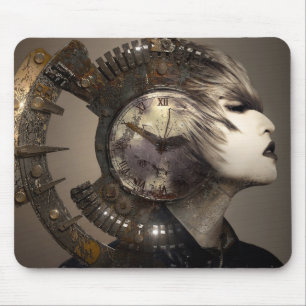Fantasy Steampunk Punk Face Metal Cogwheel Iron Mouse Mat