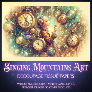 Fantasy Steampunk Vintage Alice Tissue Paper