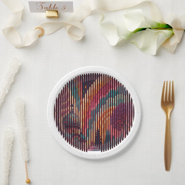 Fantasy Striped Dome Party Plates – Customisable (Wedding)