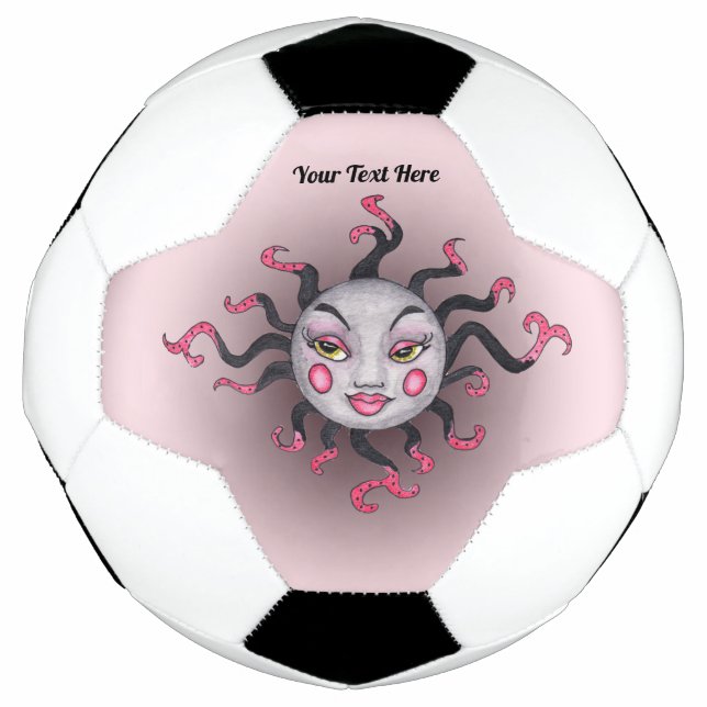 Fantasy Sun Pretty Face Pink Black Grey Football (Front)