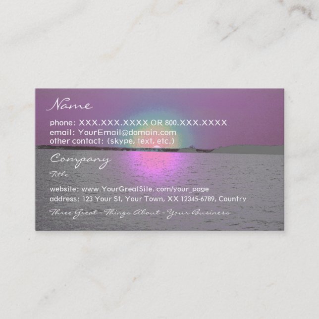Fantasy Sunset (2)- business card template (Front)