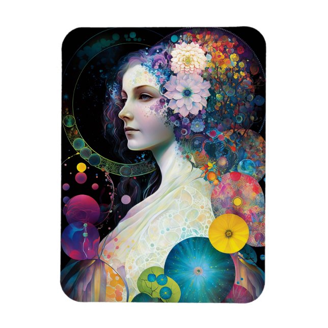 Fantasy Surreal Cosmic Woman Goddess  Magnet (Vertical)