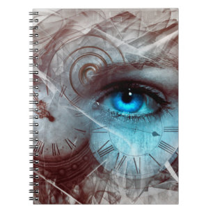 Fantasy surreal eye time clock notebook