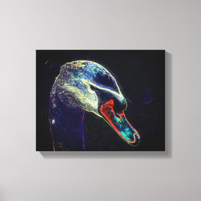Fantasy Swan Abstract Animal Art  Canvas Print (Front)