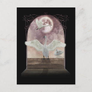 Fantasy Swan Postcard Art